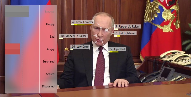 Złość na twarzy Władimira Putina